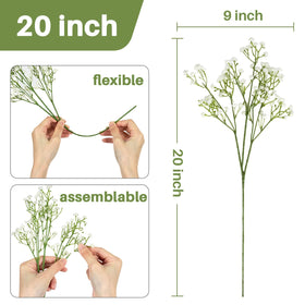 Sukh Babys Breath closeup white buds reveal lifelike detail for realistic arrangements.