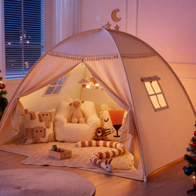 Sumbababy full bed tent on a standard bed creates private space for a child.