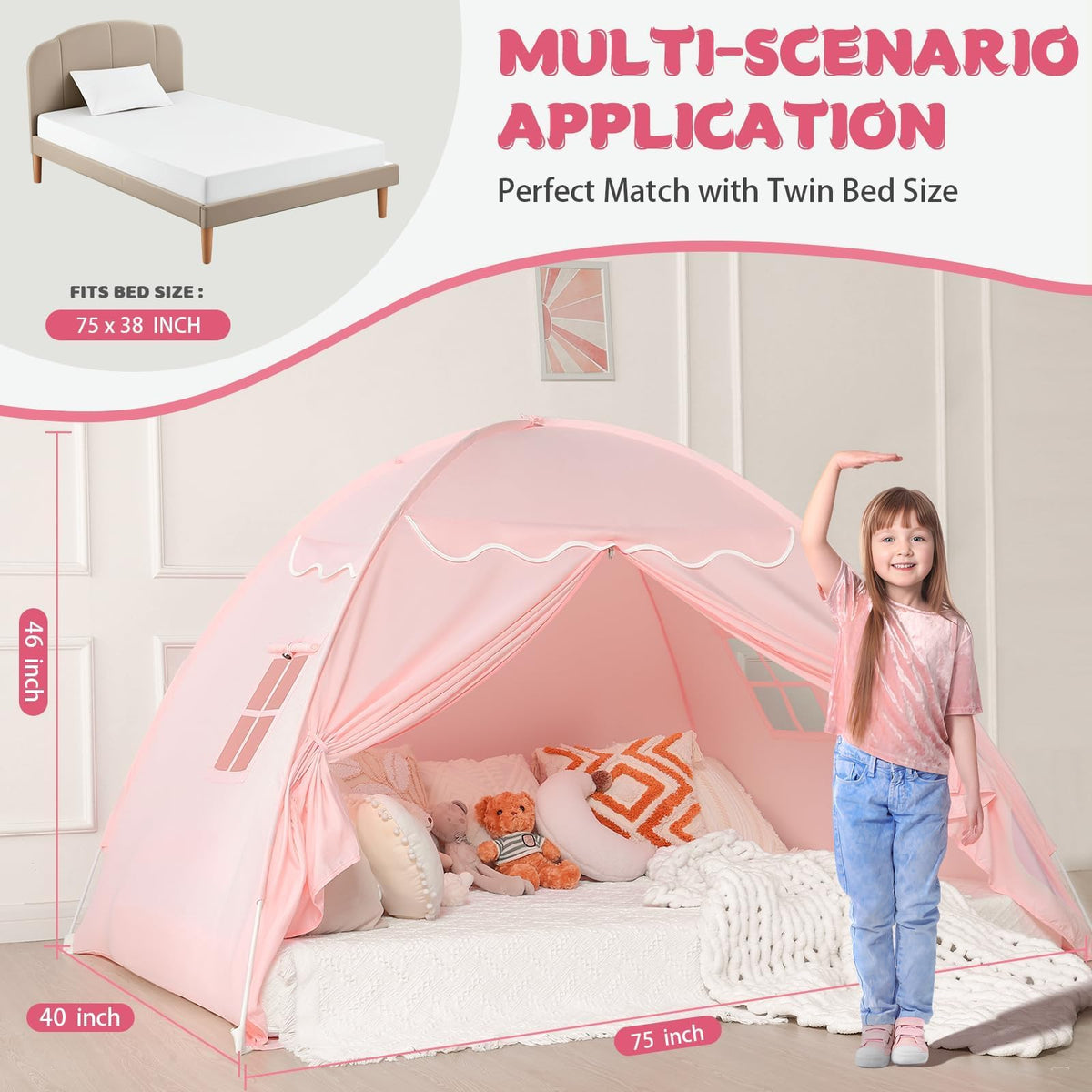 Sumbababy twin bed tent cozy canopy enhances room ambiance