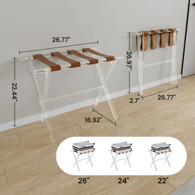 Sumerflos acrylic rack supports heavy suitcases up to 100 lb for busy stays.