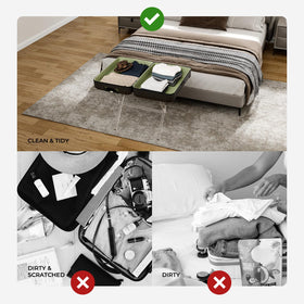 Sumerflos luggage rack complements modern hotel aesthetics with a clean silhouette.