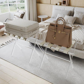 Sumerflos acrylic transparency catches light, enhancing any guest space aesthetic.