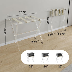 Sumerflos luggage rack in a bedroom setting complements contemporary decor.