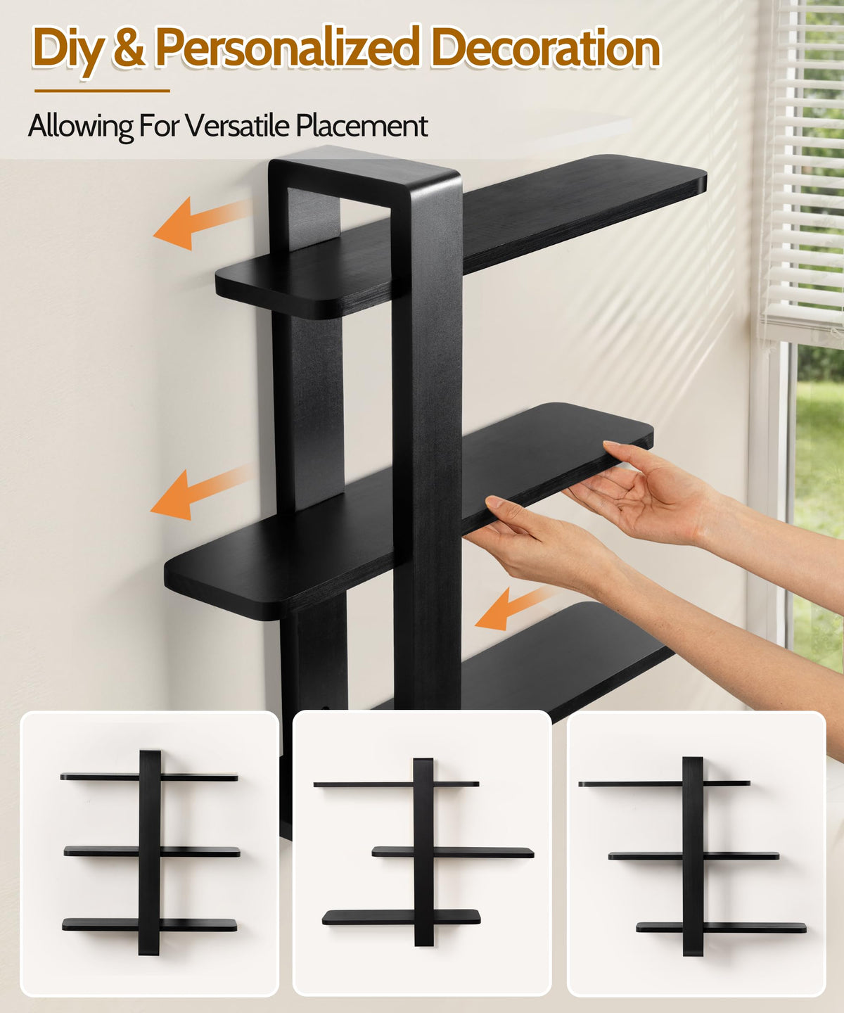 SUMGAR 20-inch wall shelves provide versatile display for photos, plants, and books