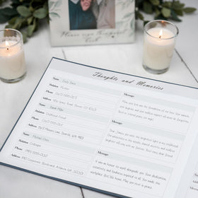 Sumheart funeral guest book hardcover lay-flat design for easy signing