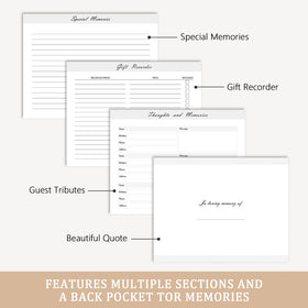 Sumheart rollerball pen included for smooth memorial entries