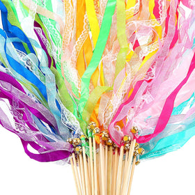 Sumind 40-piece ribbon wedding streamers with bells for elegant party decor.