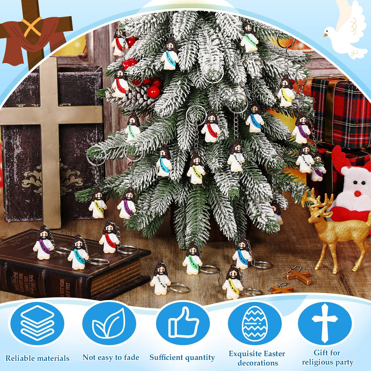Sumind bag charm Jesus keychain, perfect for gifting at gatherings