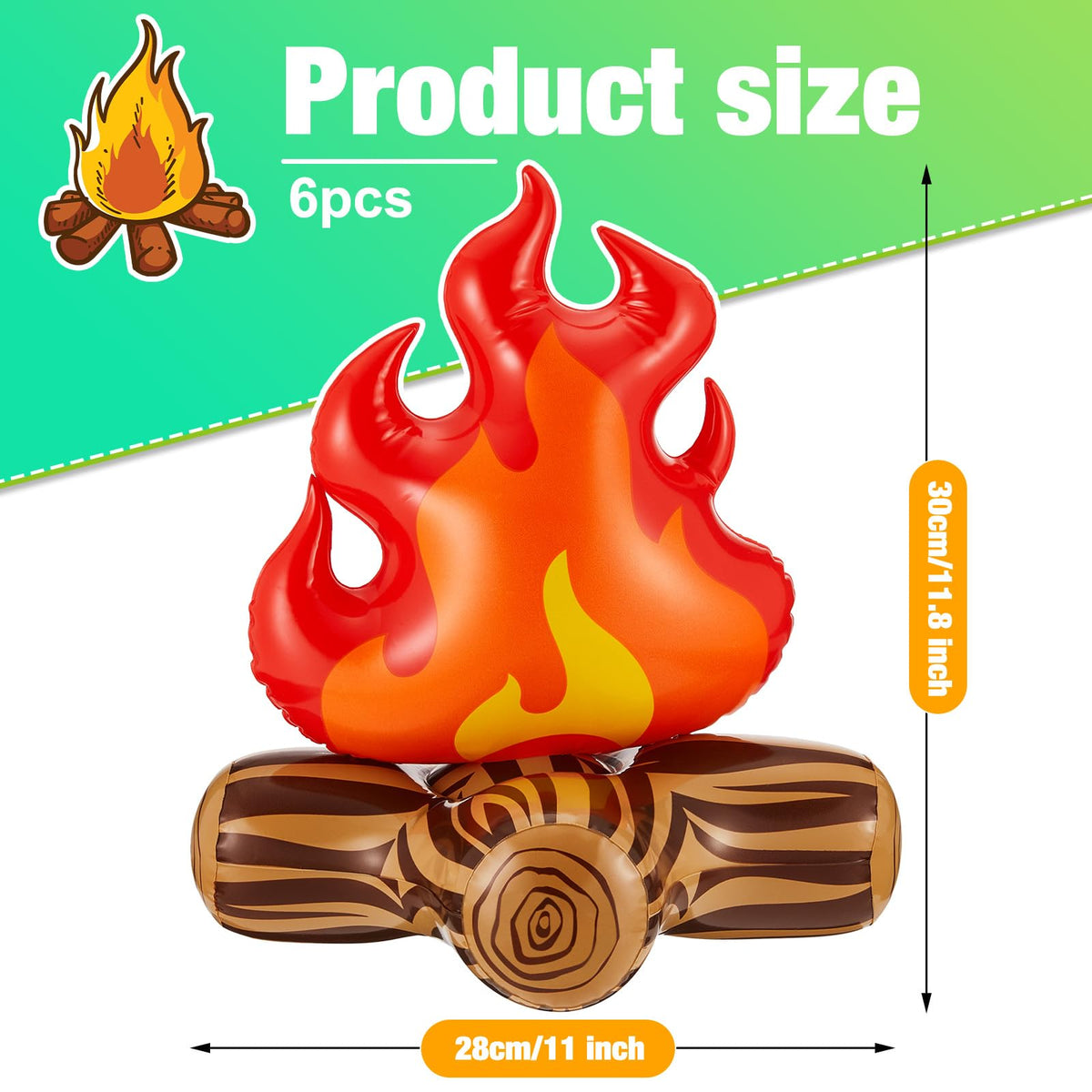 Sumind campfire themed inflatable decor for indoor parties.