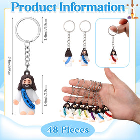 Sumind Jesus figurine keychain white design, durable for everyday use