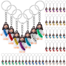Sumind Jesus toy keychain in multicolor for daily faith reminders on bags