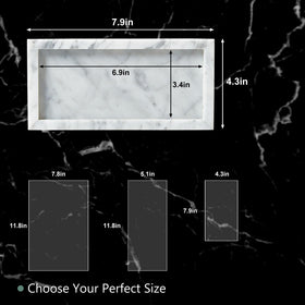 Sumlus natural marble tray top view shows a low-profile design ideal for compact spaces.
