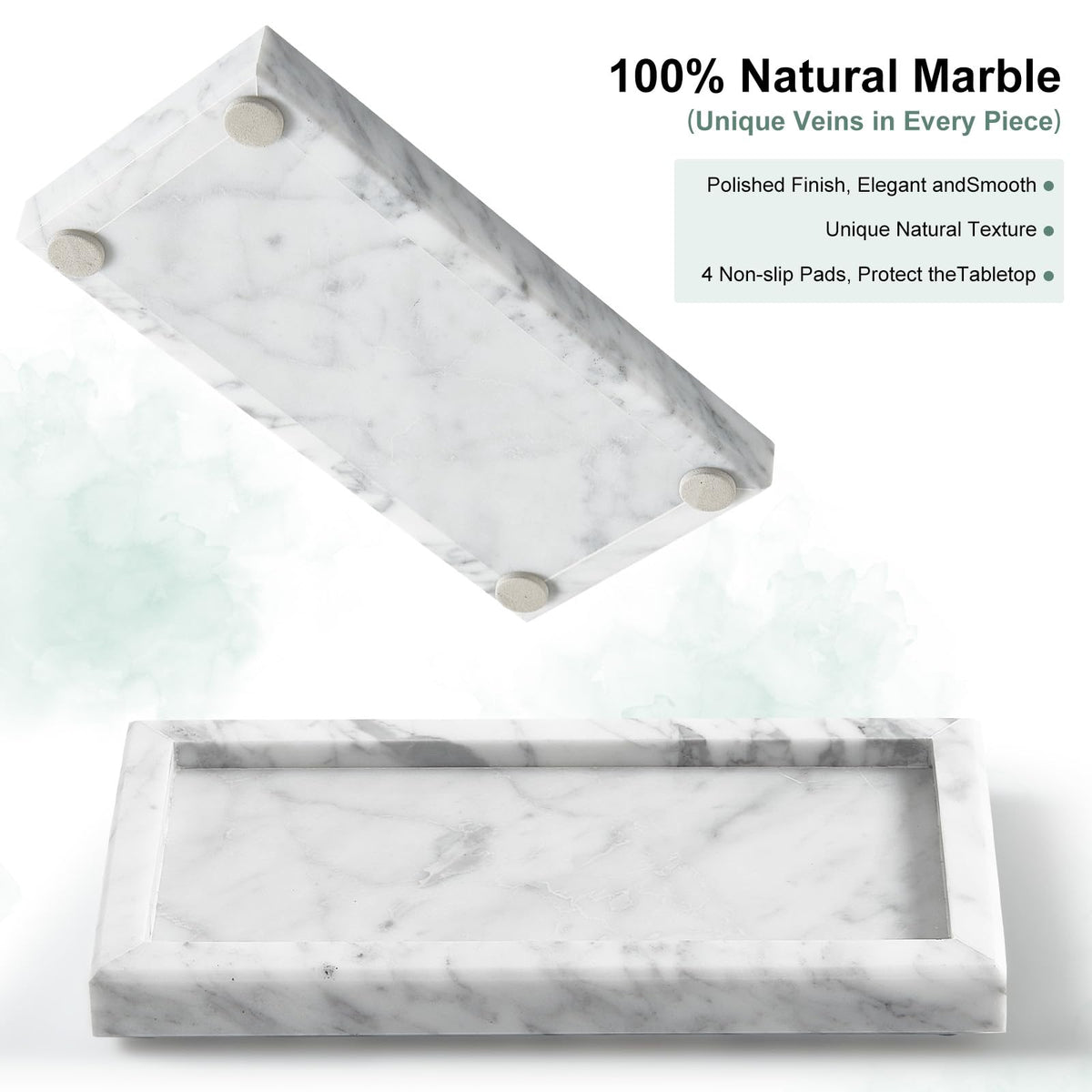 Sumlus small marble tray desk setup displaying rings and accessories in style.