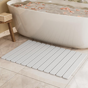 Summer&Kiss stone bath mat with absorbent quick-dry surface keeps feet dry.