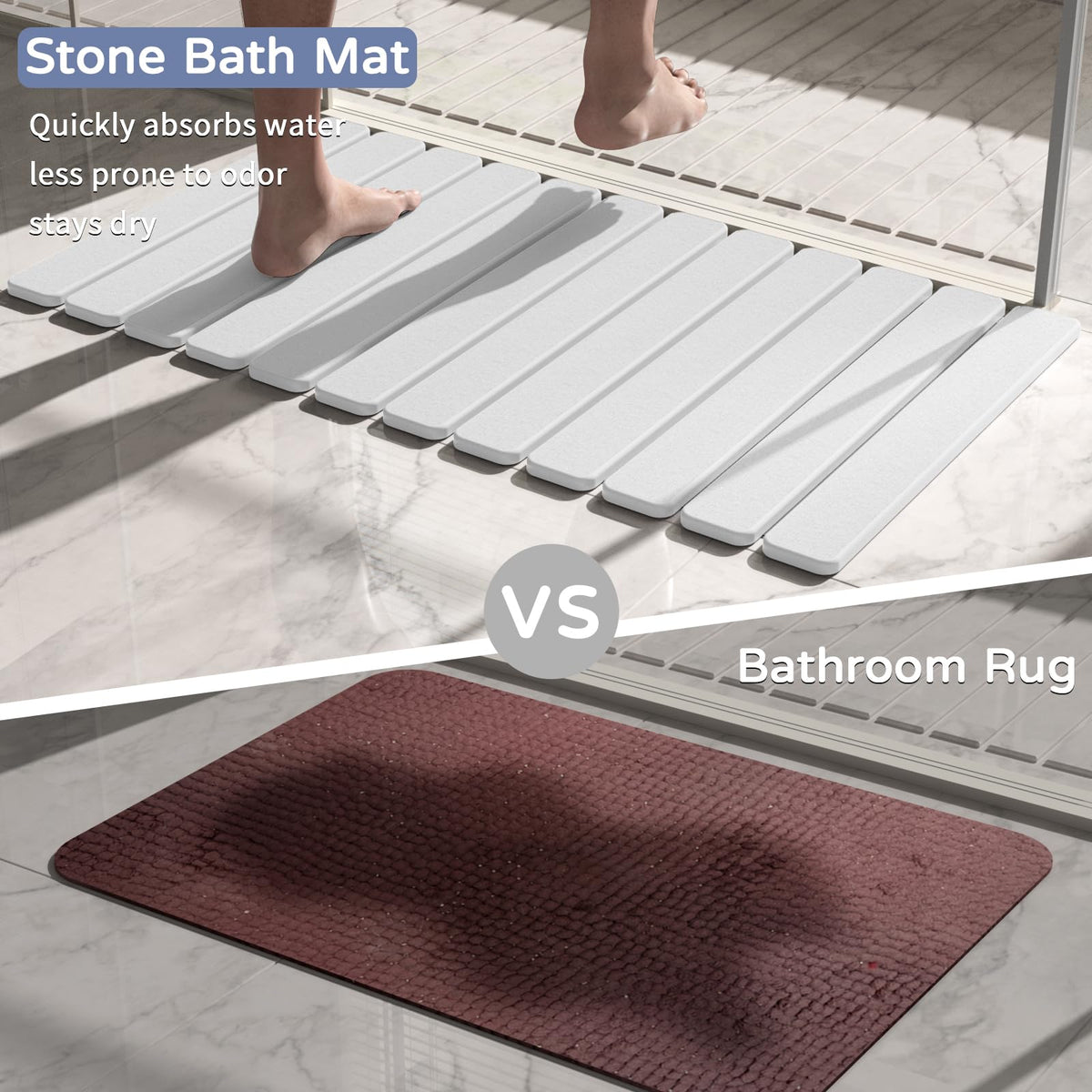 Summer&Kiss extra non-slip mat adds secure grip under the mat.