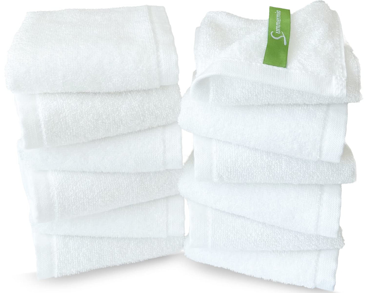 SUMMERMIA washcloths close-up showing soft texture ideal for gentle facial cleansing.