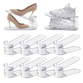 SummerVines Clear Shoe Slot System keeps two pairs neatly organized, saving closet space.