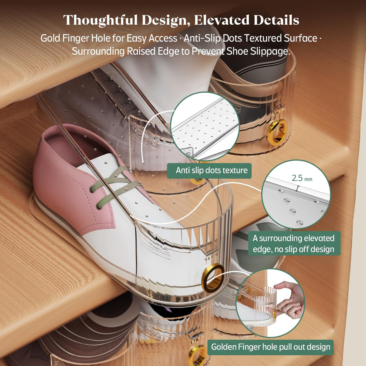 SummerVines Slot width 3-94 inches accommodates various shoe sizes without crowding.