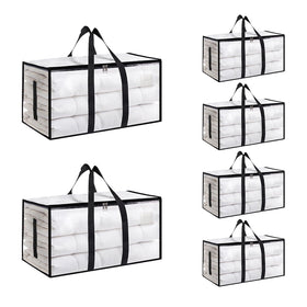 SummitFlare 6-pack extra-large bags front view for dorm storage and easy packing.