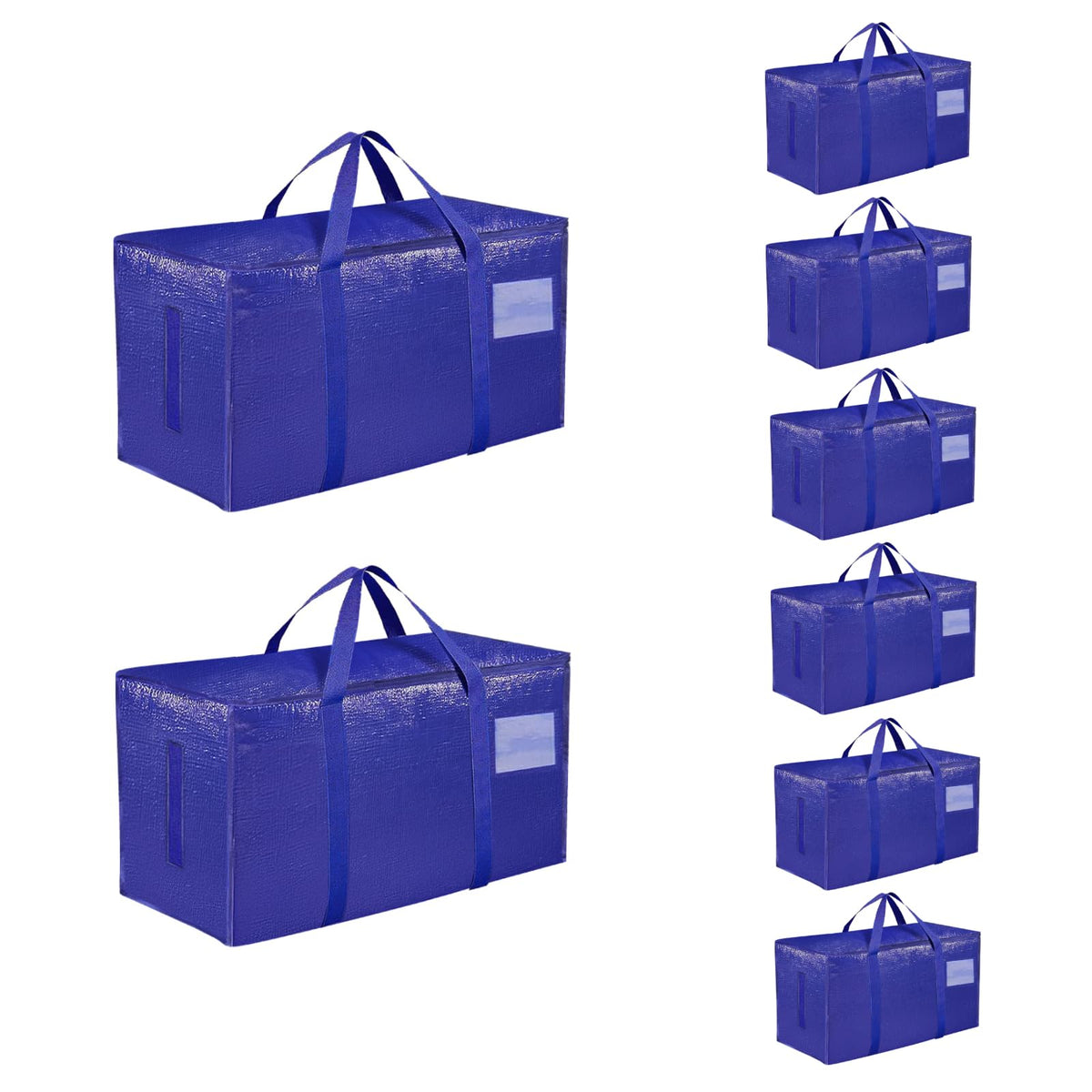 SummitFlare 8-pack extra-large bags front view shows spacious capacity for dorm gear.