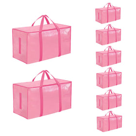 SummitFlare pink 8-pack bags folded for under-bed storage.