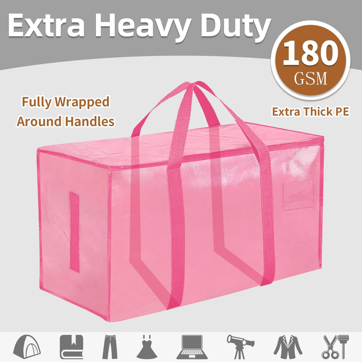 SummitFlare pink 8-pack bags open with built-in handles.