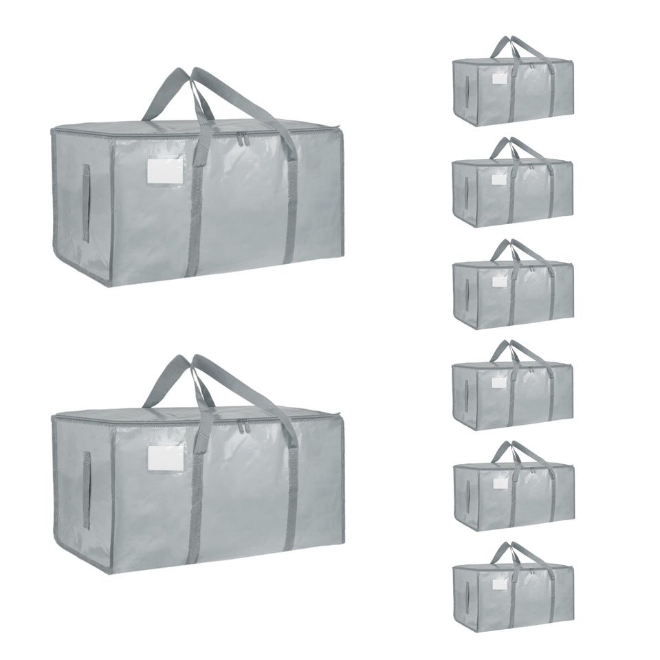 SummitFlare 8-pack moving bags at full capacity for dorm relocation and storage