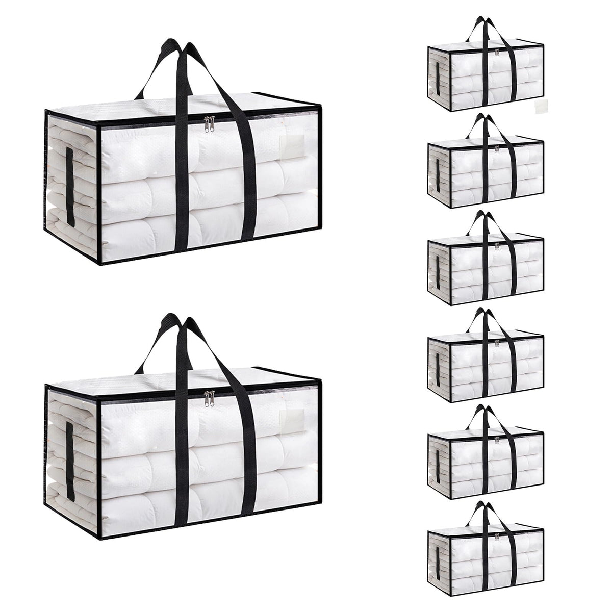 SummitFlare 8-pack extralarge moving bags with closed tops for secure storage.