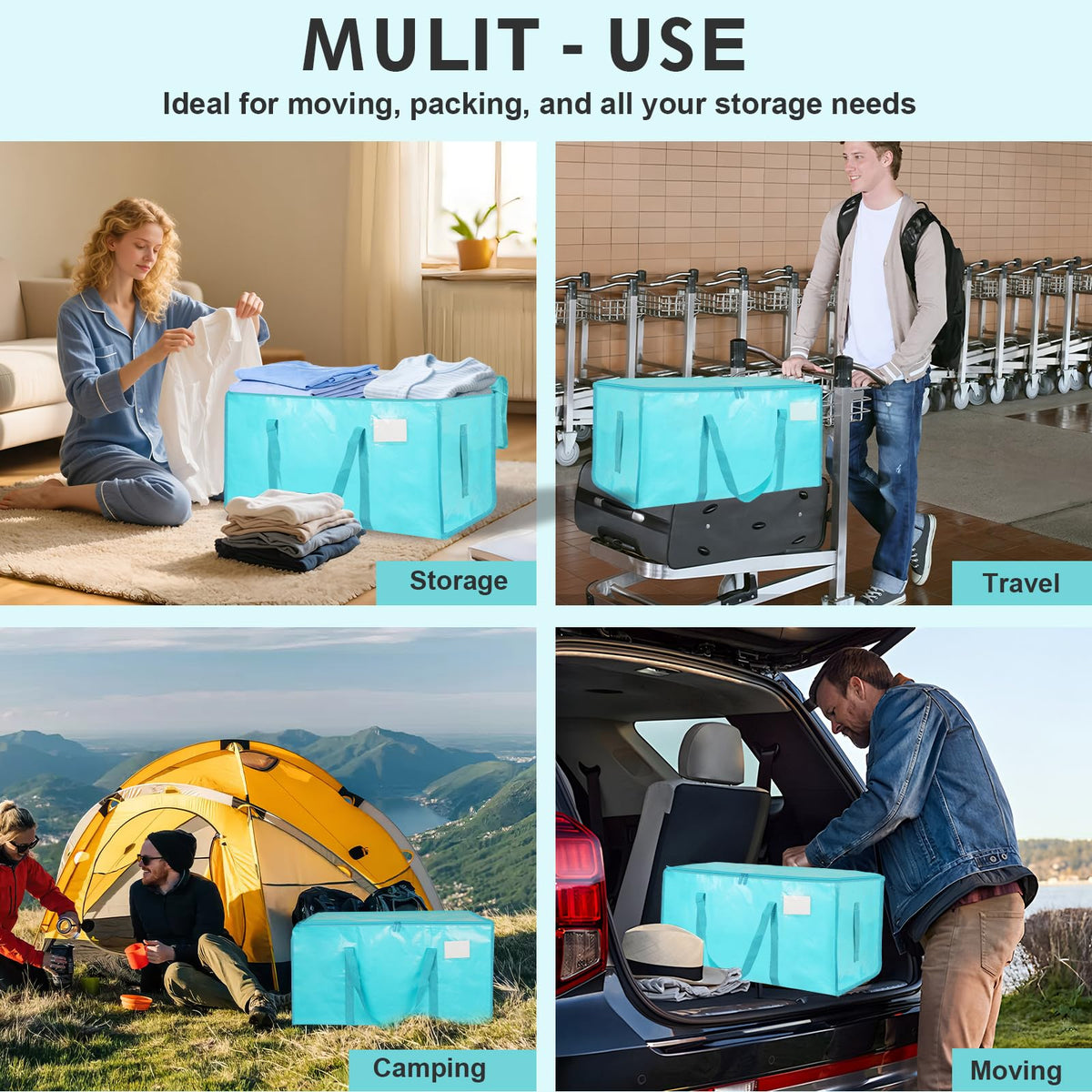 SummitFlare foldable bags slide under beds for easy year-round storage.