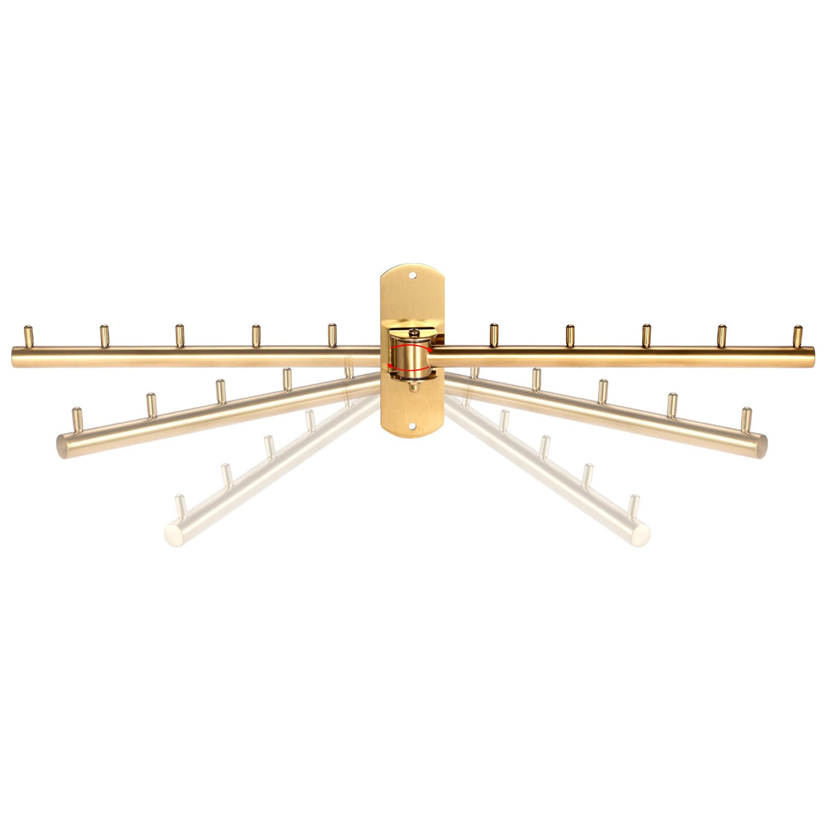 Gold finish adds sleek decor while providing sturdy storage in laundry rooms.