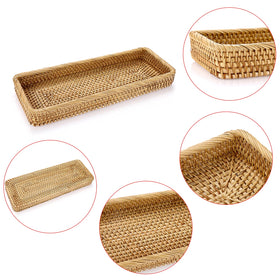 Sumnacon multipurpose rattan tray dorm condo storage organizes small essentials.