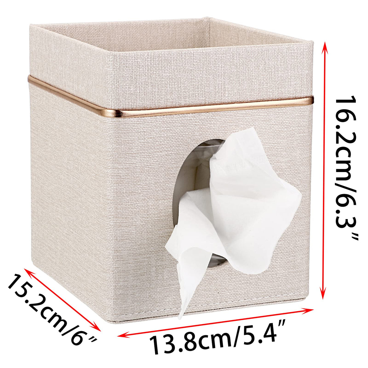 Sumnacon tissue box cover dimensions and size information.