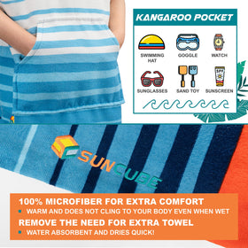 SUN CUBE kids front pocket detail perfect for goggles or sunscreen