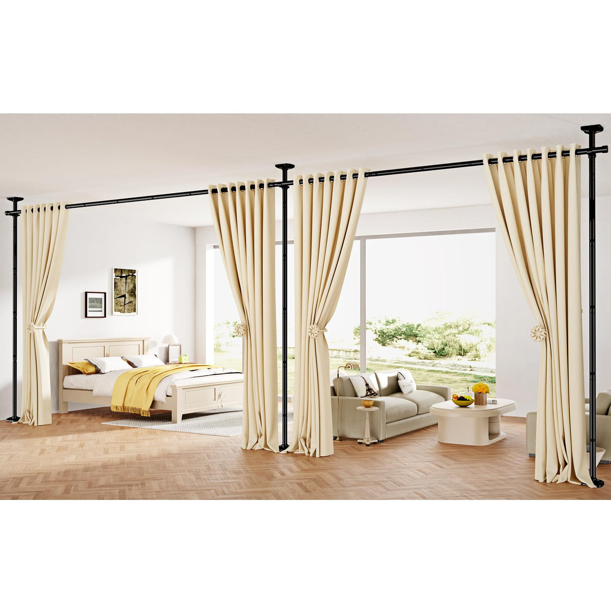 SUNALLY black finish adds a clean, modern look to any room.