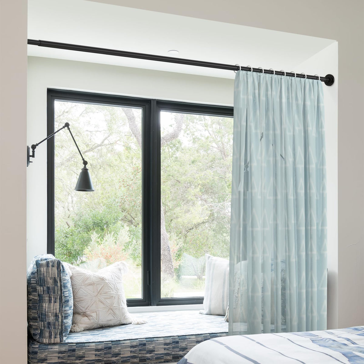 SUNALLY black finish adds a sleek, modern look to any room