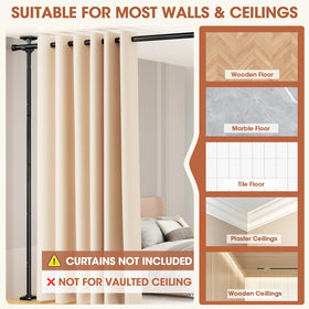 Sunally rod supports up to 45 lb of curtain weight.