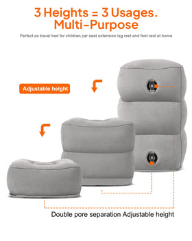 Sunany compact folded foot rest in drawstring bag for easy portability.