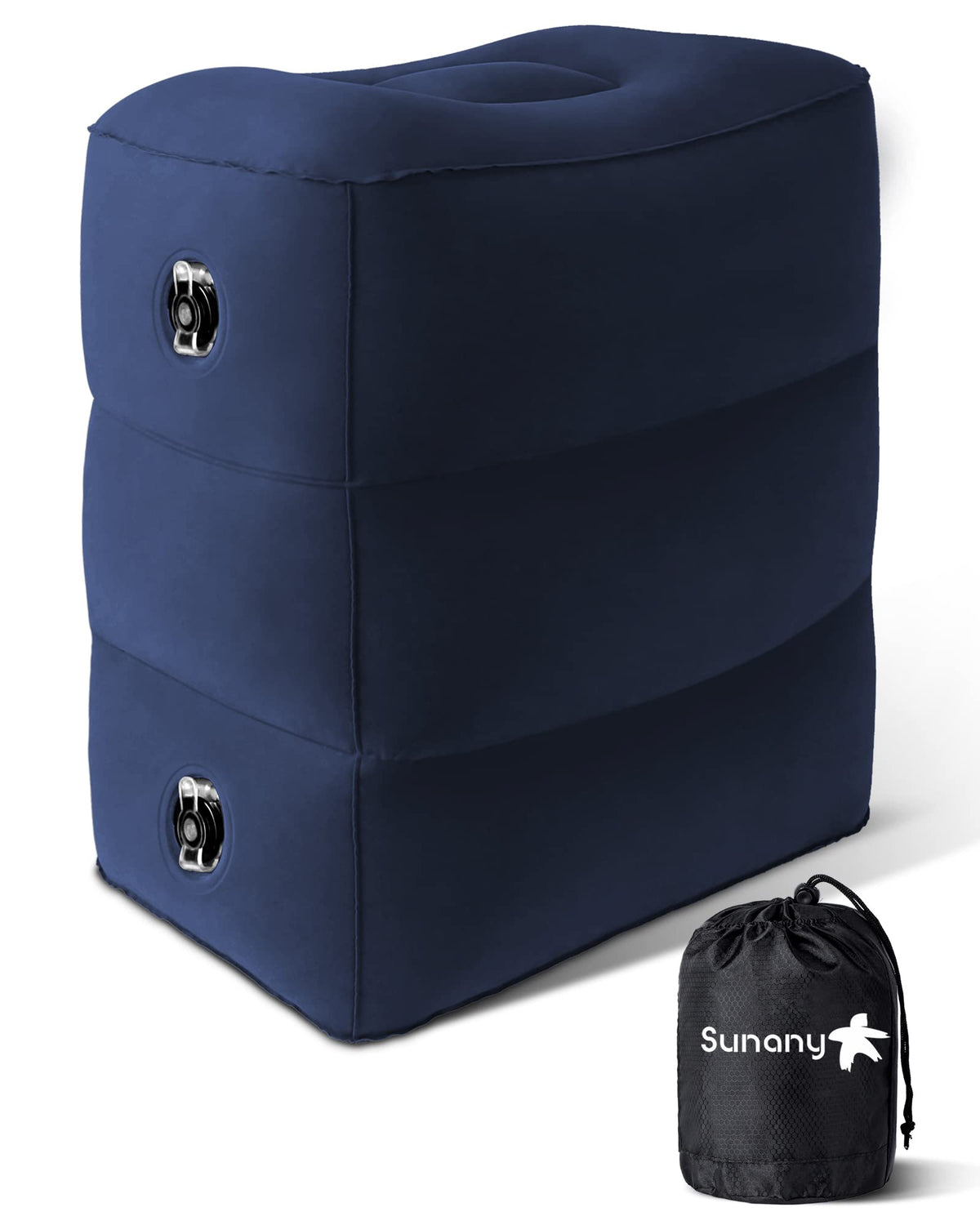 Sunany inflatable foot rest pillow for travel offers portable comfort on planes.