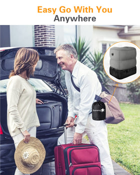 Sunany travel foot rest includes accessories and case.