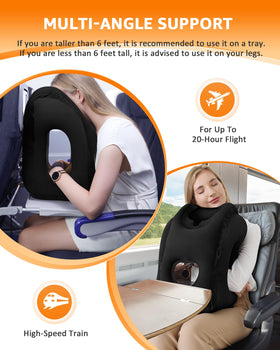 Sunany compact travel pillow fits easily in a bag for easy packing