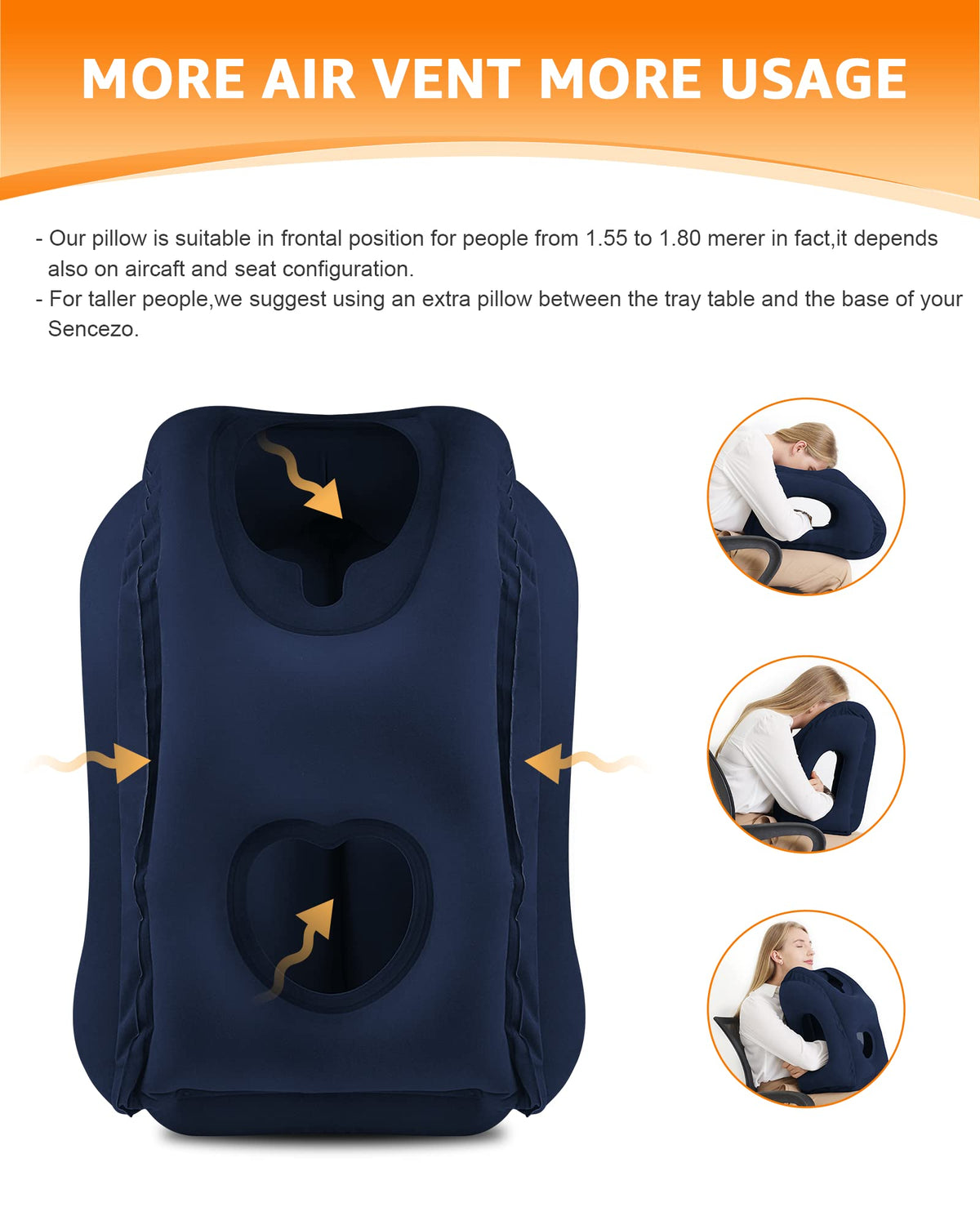 Sunany blue neck pillow with eye mask for restful travel