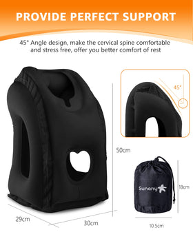 Sunany neck pillow features two-in-one valve for easy inflation and deflation