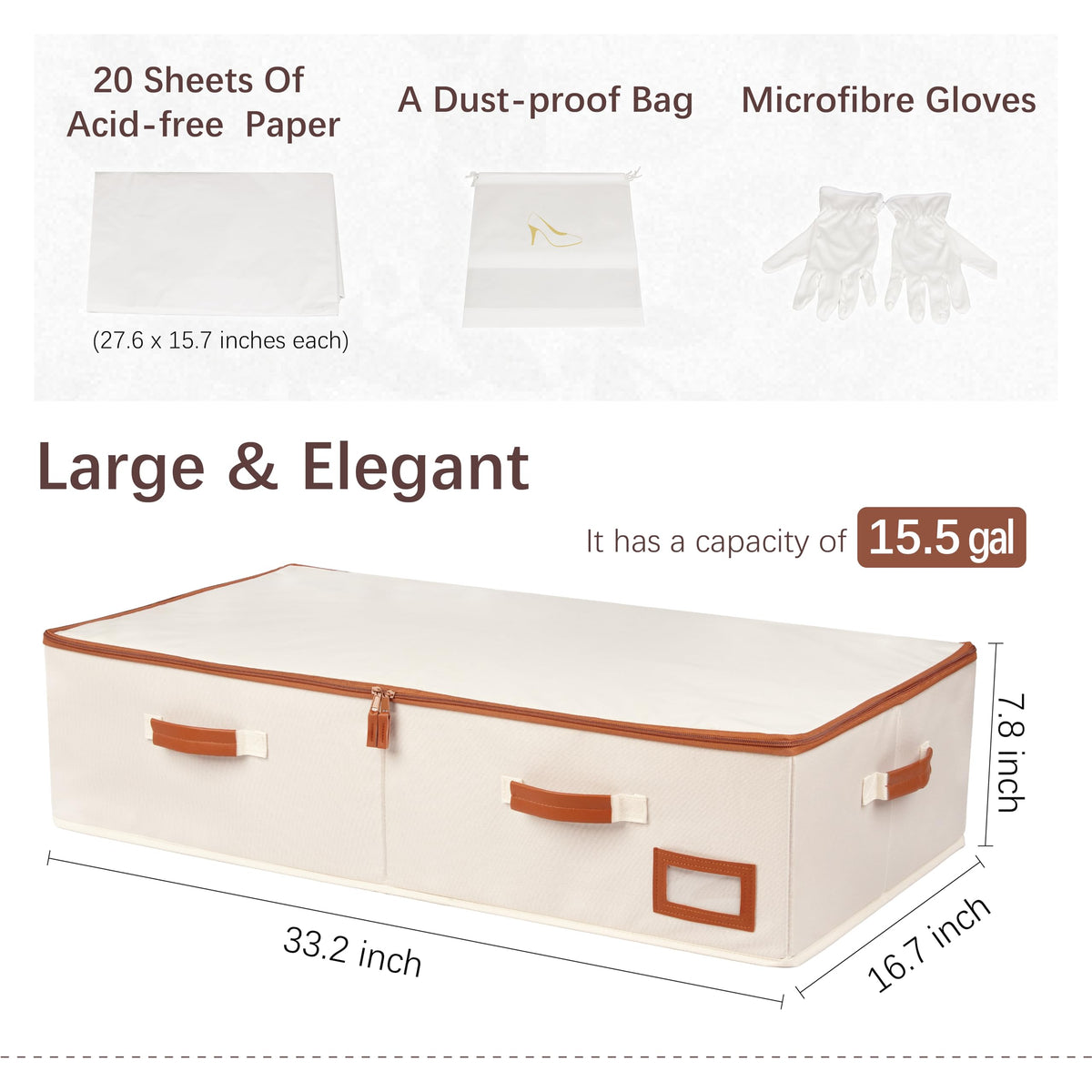 SUNAUMI box with accessory pockets and dividers for shoes and keepsakes.