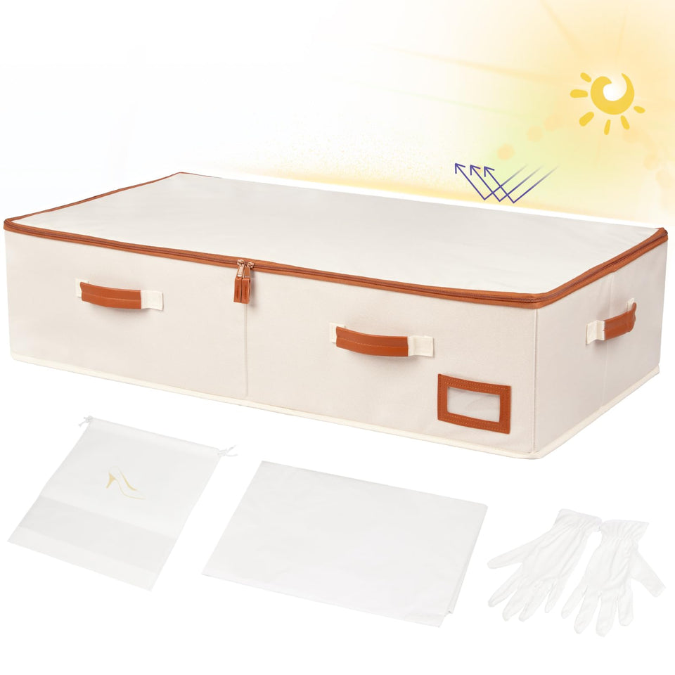 SUNAUMI storage box showing generous interior space for large gowns.