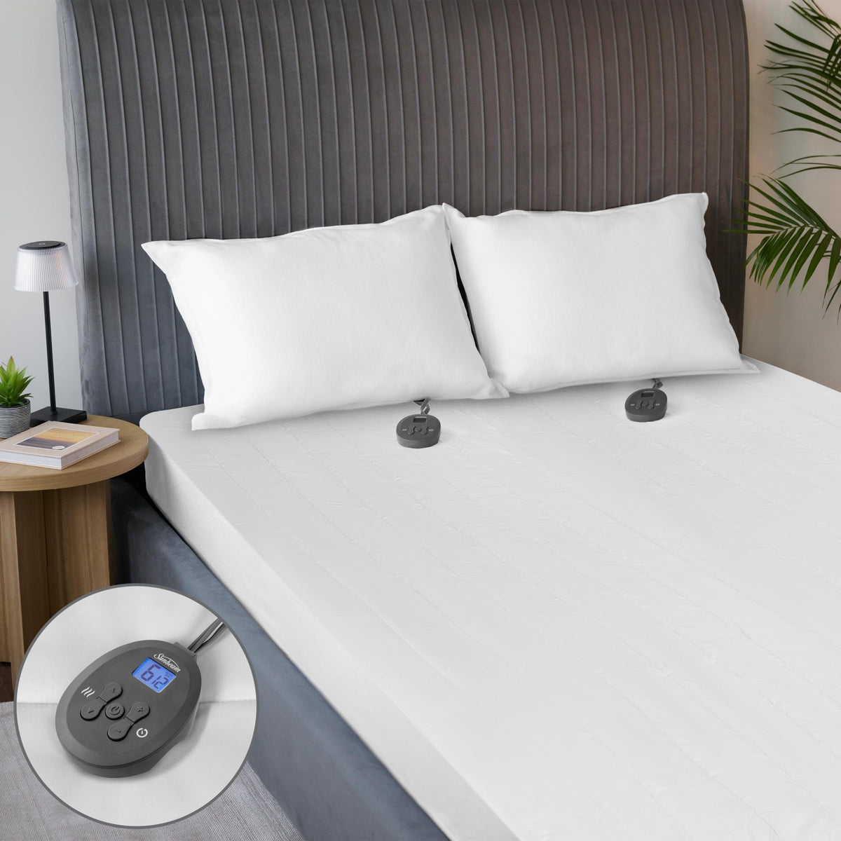 Sunbeam Restful quilted pad top view shows plush fabric for cozy nights.