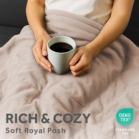 Sunbeam Royal Posh Velvet Heated Blanket features 12 hour auto shut-off for safe use