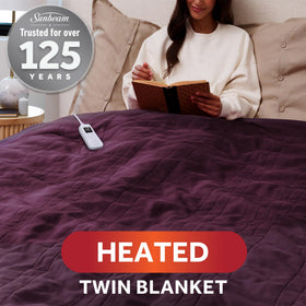 Sunbeam Royal Ultra Fleece blanket in claret adds cozy color to your room.