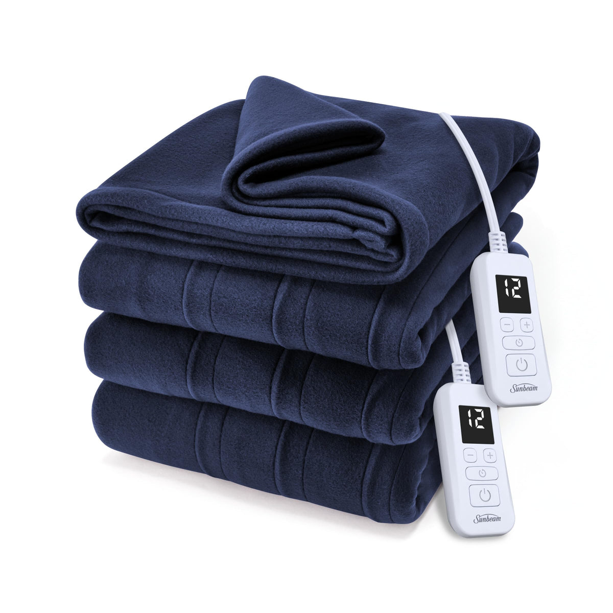 Sunbeam Royal Ultra Fleece blanket with indigo dim LED display for restful warmth