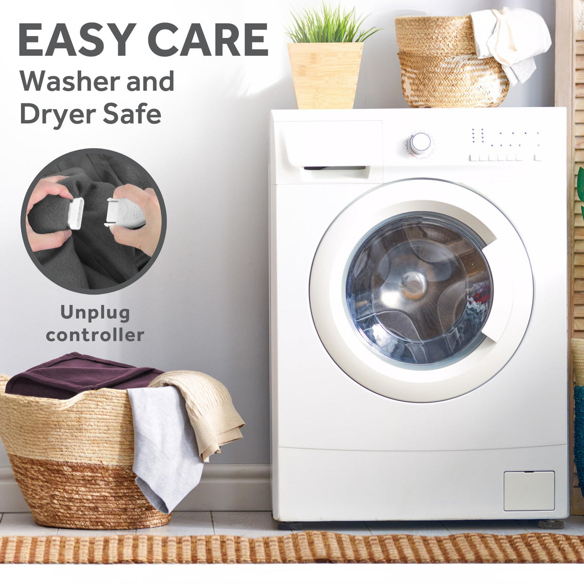 Sunbeam Royal Ultra Fleece blanket is machine washable for easy care.