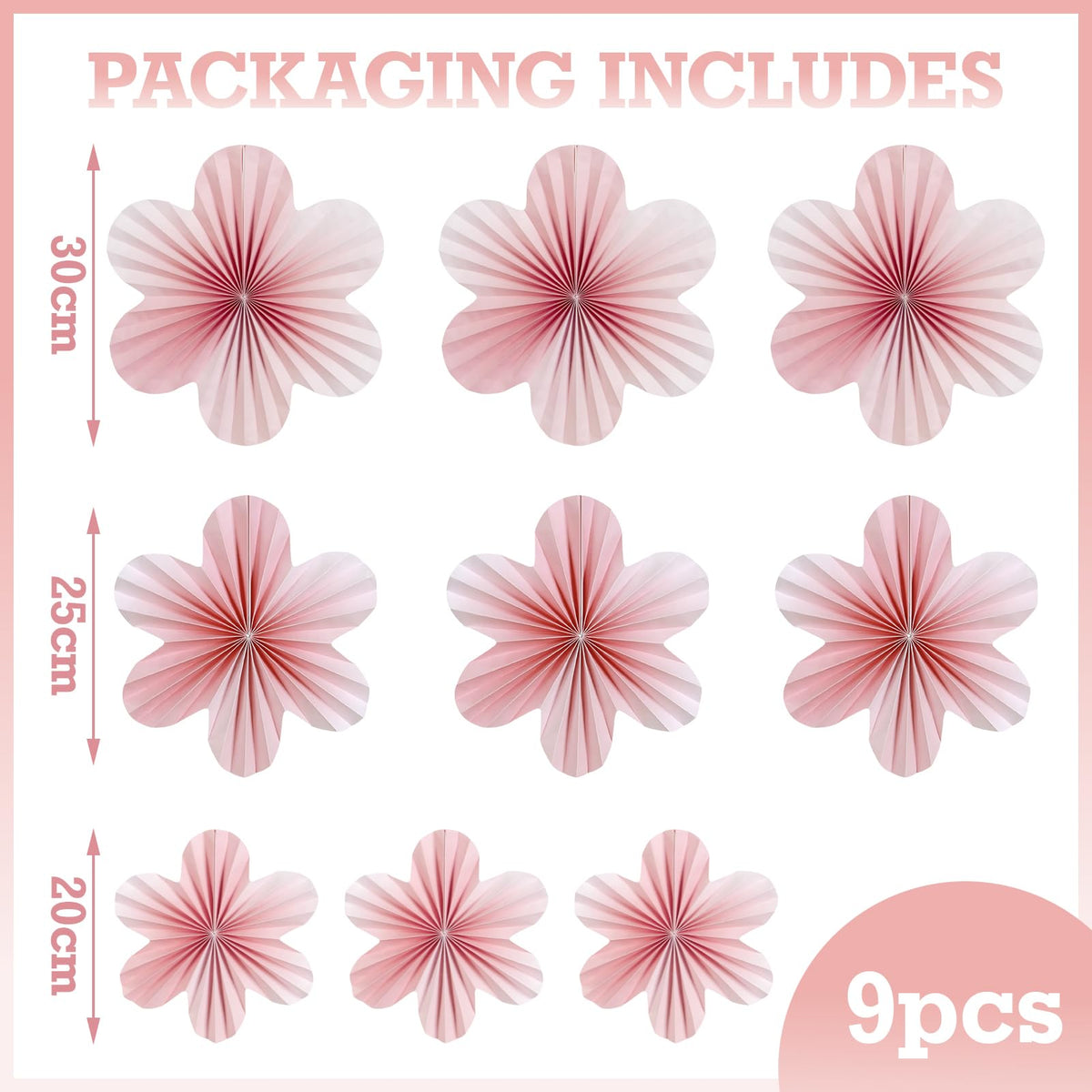 SUNBEAUTY 12-inch cherry blossom fan creates dramatic wall backdrop.